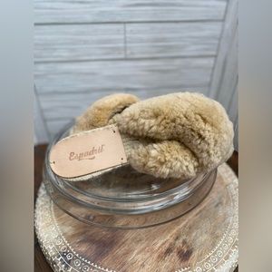 Espadril Sheepskin Fur Semvu Cozy Warm Slides Sandals Size 40 Eur‎ -9.5 USA